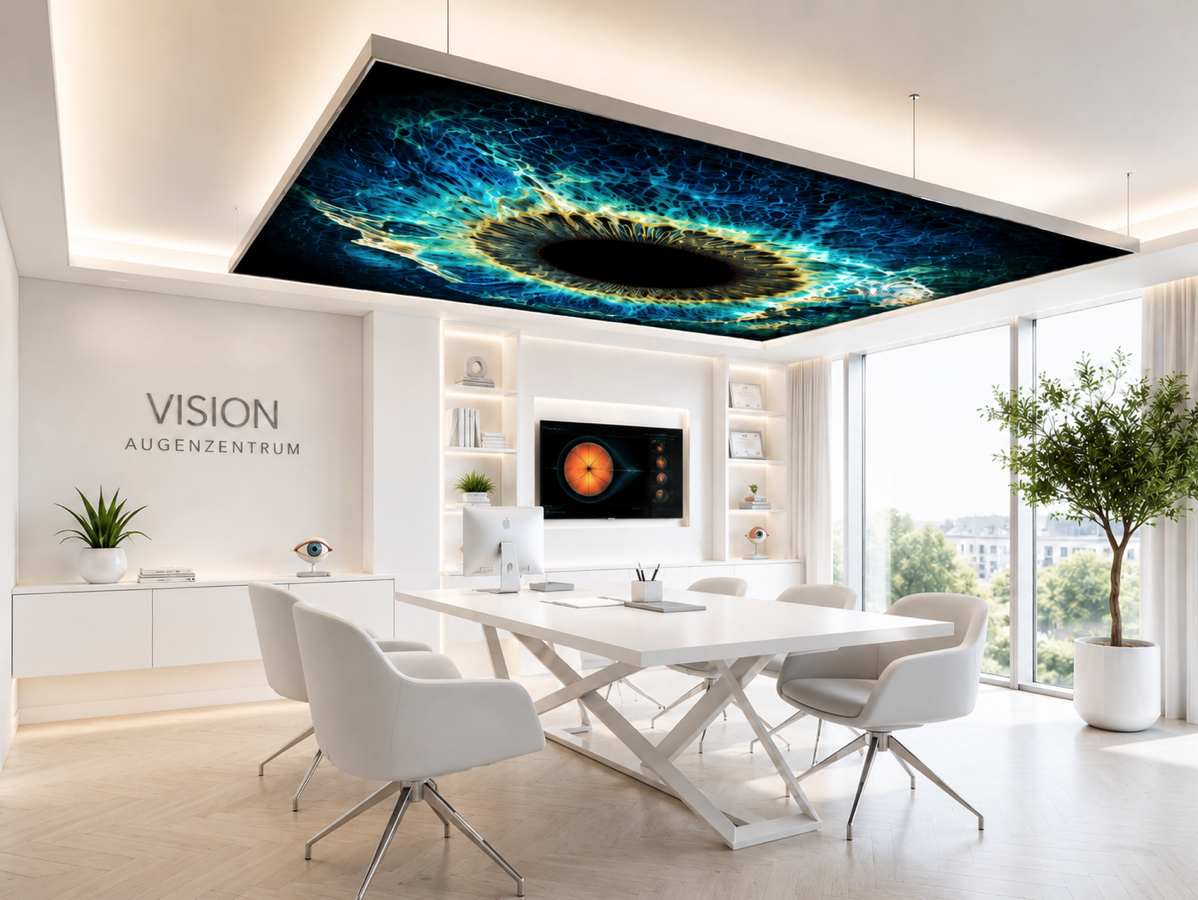 Illuminated Ceiling with an Eyeland ophthalmic artwork